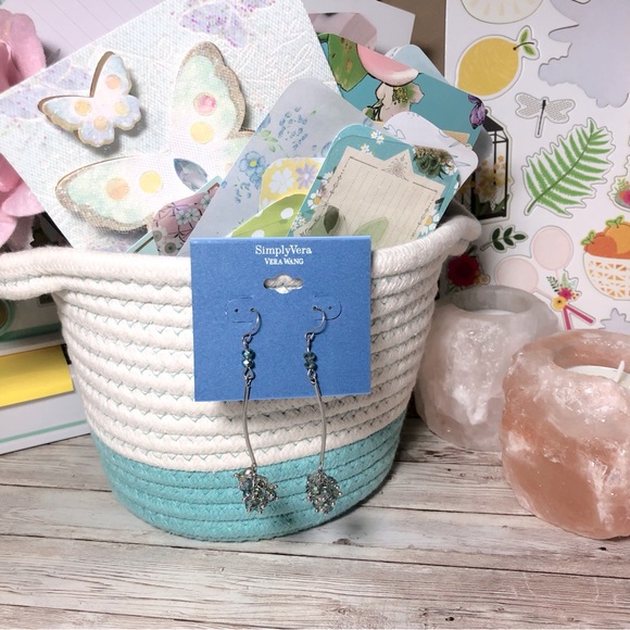 Simply Vera Vera Wang Women’s Drop Dangly Beaded Earrings Jewelry Silver & Blue - Picture 2 of 5